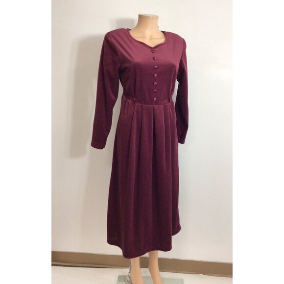 Victoria Holley Vintage Velvet Maxi Dress Womens 10 - Picture 2 of 7